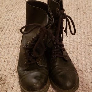 Black combat style boots